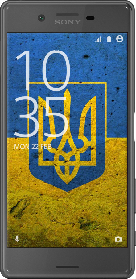 2D пластиковый чехол Флаг и герб Украины 2 для Sony Xperia X F5122 - 378t-446 изображение 