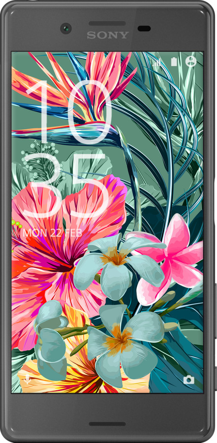 2D пластиковый чехол Тропические цветы v1 для Sony Xperia X F5122 - 4667t-446 изображение 