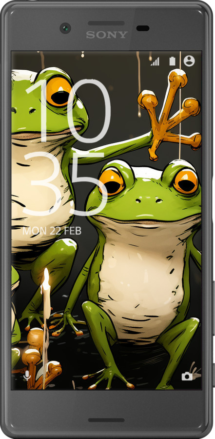 2D пластиковый чехол Жабки 2 для Sony Xperia X F5122 - 5657t-446 изображение 