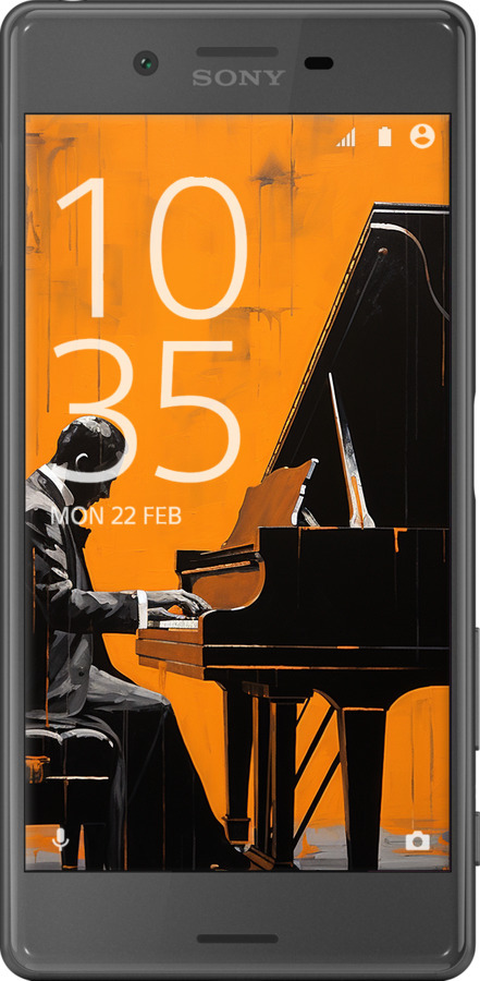 2D пластиковый чехол Чехол для телефона Мужчина за Роялем для Sony Xperia X F5122 - 5938t-446 изображение 