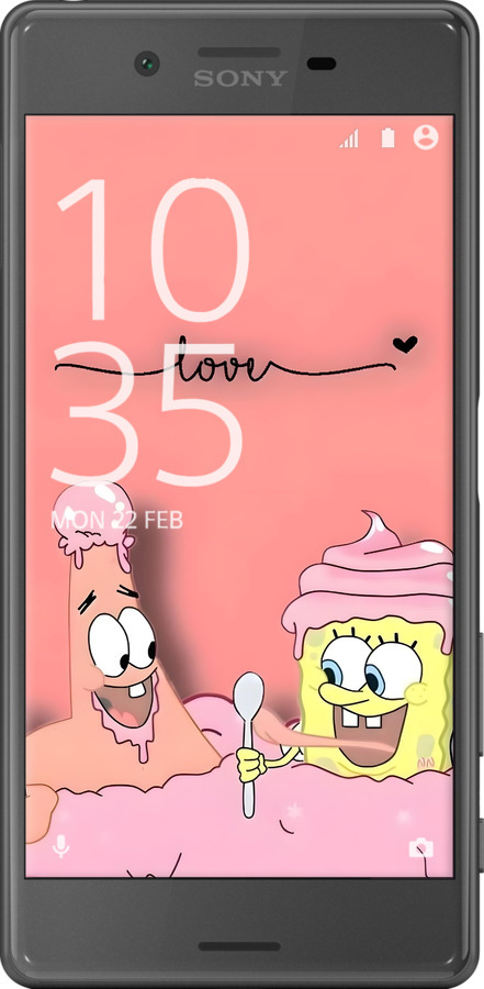 2D пластиковый чехол Спанч Боб для Sony Xperia X F5122 - 6282t-446 изображение 