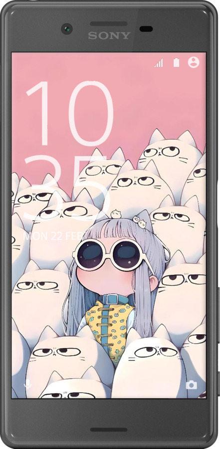 2D пластиковый чехол Малышка с котами для Sony Xperia X F5122 - 6295t-446 изображение 