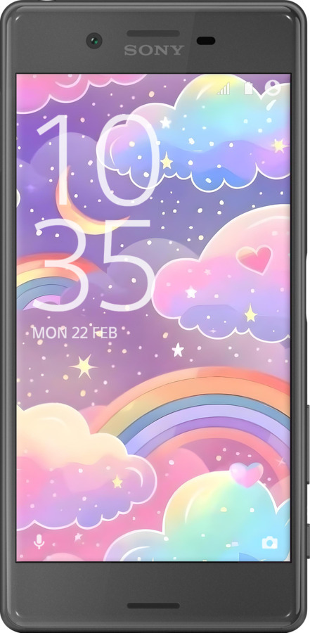 2D пластиковый чехол Облака и радуга для Sony Xperia X F5122 - 6312t-446 изображение 
