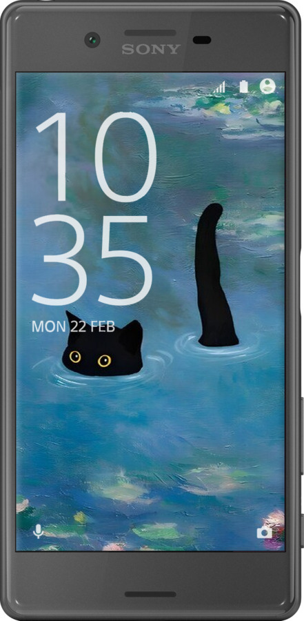 2D пластиковий чехол Із зображенням кота та водяної лілії Monet для Sony Xperia X F5122 - 6519t-446 изображение 
