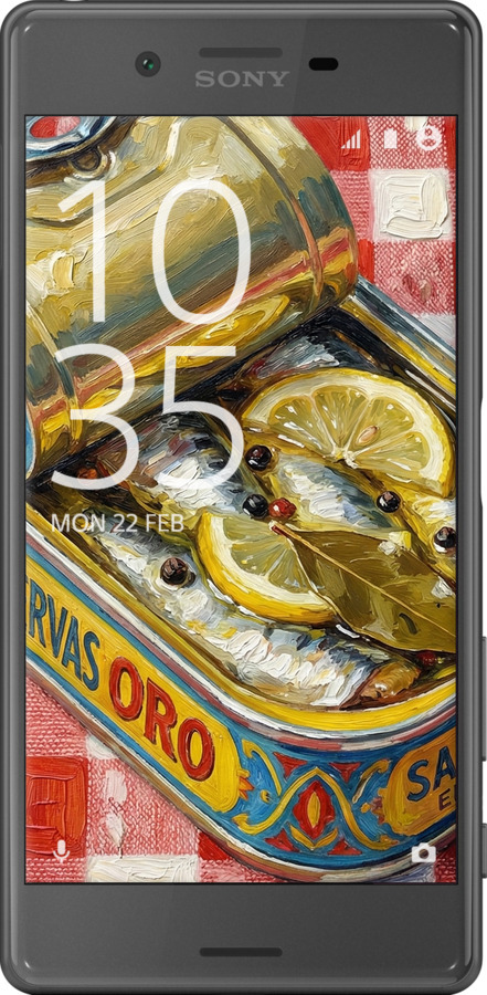 2D пластиковый чехол Vintage Sardine Tin Phone для Sony Xperia X F5122 - 6772t-446 изображение 