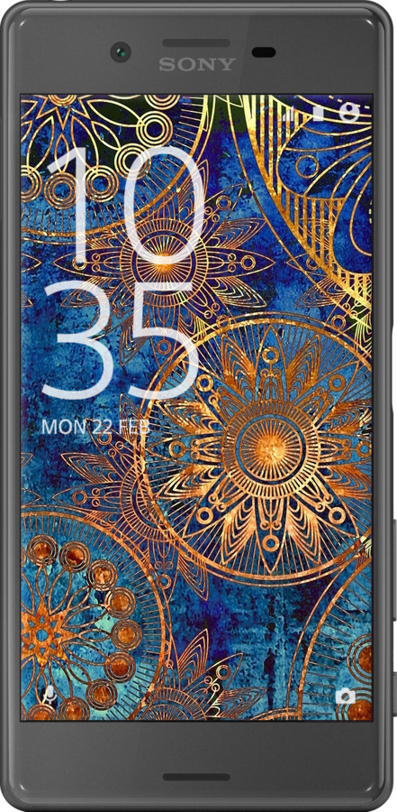 2D пластиковий чехол Золотий візерунок для Sony Xperia X F5122 - 678t-446 изображение 