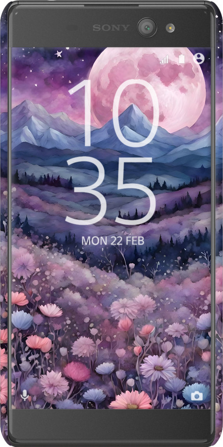 3D пластиковый глянцевый чехол Ночь луна арт для Sony Xperia XA Ultra Dual F3212 - 6319c-391 изображение 