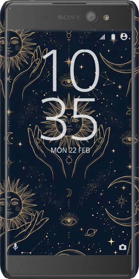 3D пластиковий глянцевий чехол Celestial Harmony: Sun & Moon Gold Mystic Pattern для Sony Xperia XA Ultra Dual F3212 - 6778c-391 изображение 