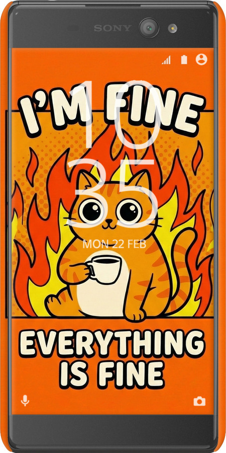 3D пластиковий глянцевий чехол Funny Cat для Sony Xperia XA Ultra Dual F3212 - 6786c-391 изображение 