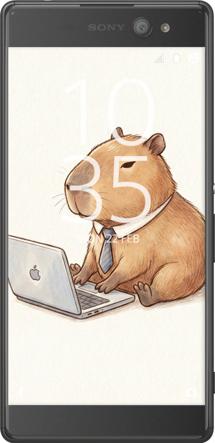 2D пластиковый чехол Funny Capybara CEO Working для Sony Xperia XA Ultra Dual F3212 - 6777t-391 изображение 