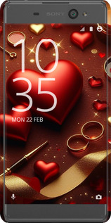 3D пластиковый глянцевый чехол Сердечки v3 для Sony Xperia XA F3112 - 5833c-399 изображение 