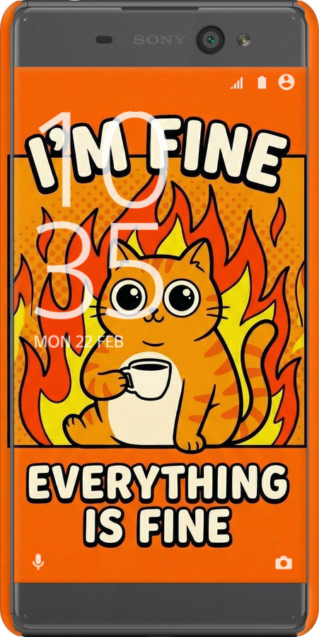 3D пластиковий матовий чехол Funny Cat для Sony Xperia XA F3112 - 6786m-399 изображение 