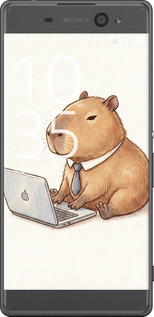 2D пластиковый чехол Funny Capybara CEO Working для Sony Xperia XA F3112 - 6777t-399 изображение 