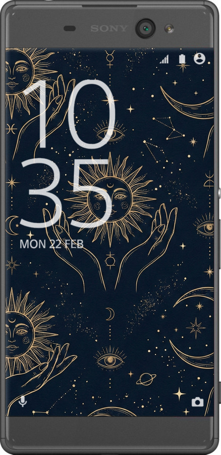 Силиконовый чехол Celestial Harmony: Sun & Moon Gold Mystic Pattern для Sony Xperia XA F3112 - 6778u-399 изображение 