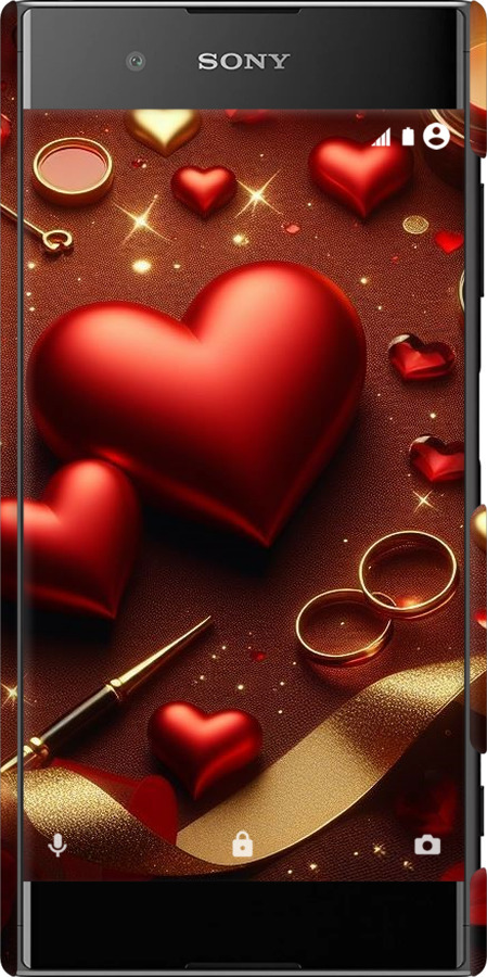 3D пластиковий матовий чехол Сердечки v3 для Sony Xperia XA1 Plus G3412 - 5833m-1129 изображение 