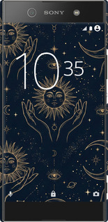 3D пластиковий матовий чехол Celestial Harmony: Sun & Moon Gold Mystic Pattern для Sony Xperia XA1 Ultra G3212 - 6778m-1237 изображение 