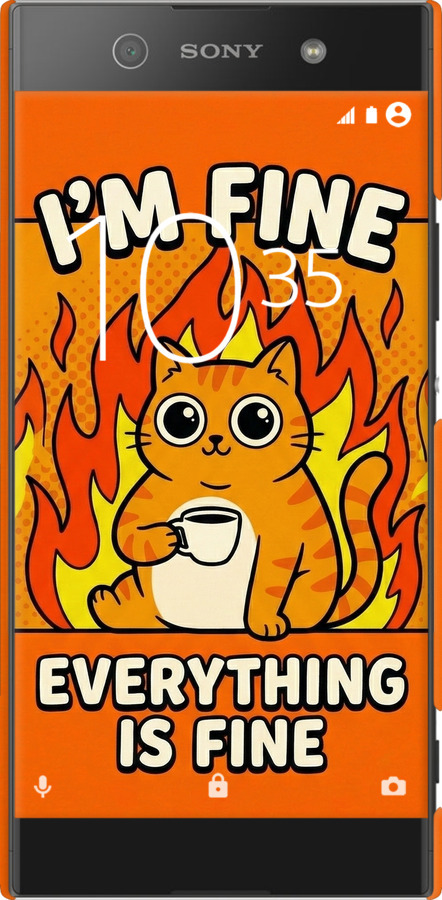 3D пластиковий матовий чехол Funny Cat для Sony Xperia XA1 Ultra G3212 - 6786m-1237 изображение 