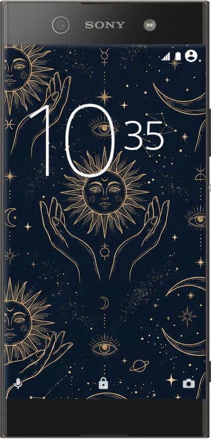 2D пластиковый чехол Celestial Harmony: Sun & Moon Gold Mystic Pattern для Sony Xperia XA1 Ultra G3212 - 6778t-1237 изображение 