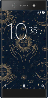 3D пластиковый матовый чехол Celestial Harmony: Sun & Moon Gold Mystic Pattern для Sony Xperia XA1 G3112 - 6778m-964 изображение 