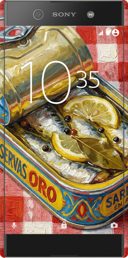 3D пластиковый матовый чехол Vintage Sardine Tin Phone для Sony Xperia XA1 G3112 - 6772m-964 изображение 