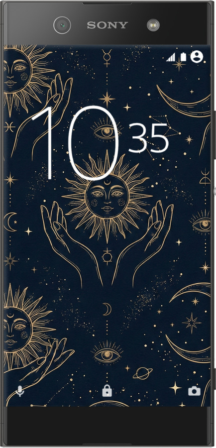 2D пластиковый чехол Celestial Harmony: Sun & Moon Gold Mystic Pattern для Sony Xperia XA1 G3112 - 6778t-964 изображение 