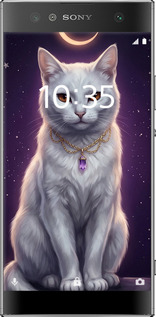 Силиконовый чехол Mystic White Cat Gothic Dark Purple Gold для Sony Xperia XA2 Ultra H4213 - 6805u-1366 изображение 