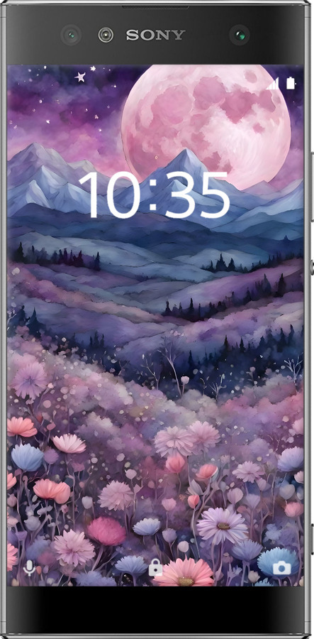 Силиконовый чехол Ночь луна арт для Sony Xperia XA2 Ultra H4213 - 6319u-1366 изображение 