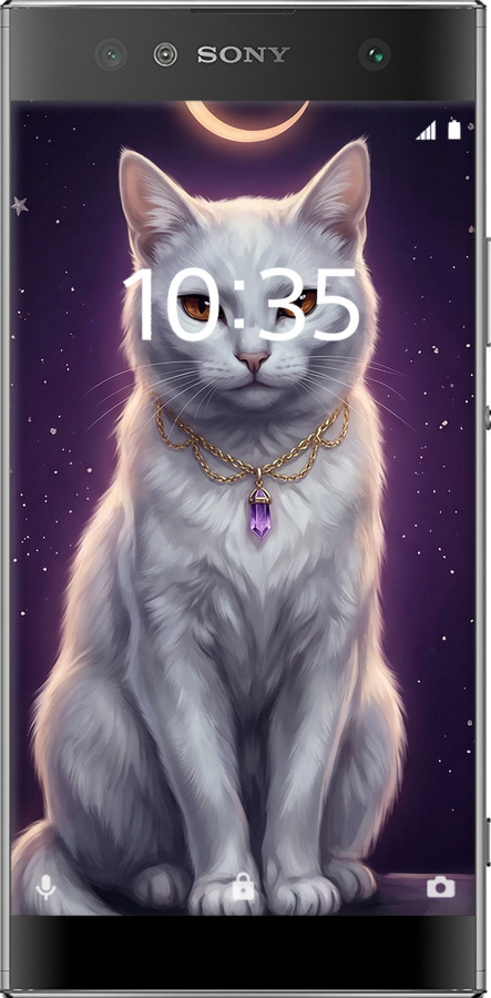 Силиконовый чехол Mystic White Cat Gothic Dark Purple Gold для Sony Xperia XA2 Ultra H4213 - 6805u-1366 изображение 
