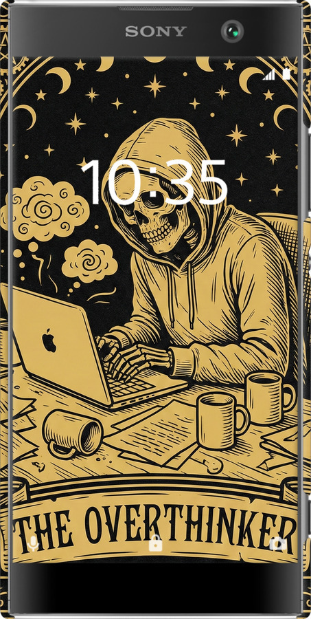 3D пластиковый матовый чехол The Overthinker для Sony Xperia XA2 H4113 - 6774m-1357 изображение 