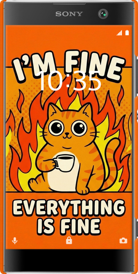 3D пластиковый матовый чехол Funny Cat для Sony Xperia XA2 H4113 - 6786m-1357 изображение 