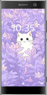 2D пластиковый чехол Котик в цветах для Sony Xperia XA2 H4113 - 6390t-1357 изображение 