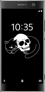 Силіконовий чехол Із зображенням кота та черепа для Sony Xperia XA2 H4113 - 6491u-1357 изображение 
