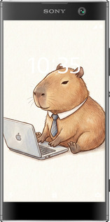 2D пластиковый чехол Funny Capybara CEO Working для Sony Xperia XA2 H4113 - 6777t-1357 изображение 