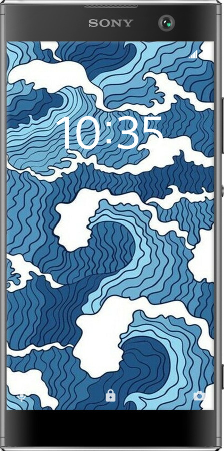 Силиконовый чехол Абстрактный рисунок морских волн для Sony Xperia XA2 H4113 - 6538u-1357 изображение 