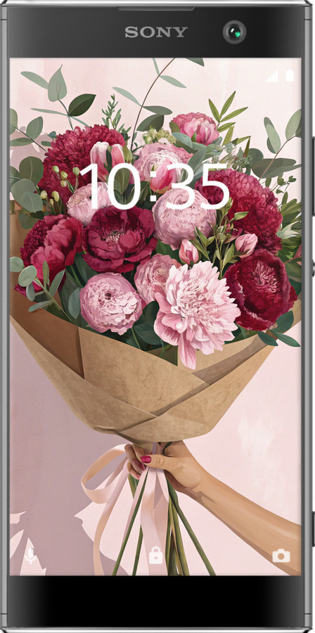2D пластиковый чехол Пионы 1 для Sony Xperia XA2 H4113 - 6705t-1357 изображение 