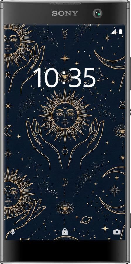 Силиконовый чехол Celestial Harmony: Sun & Moon Gold Mystic Pattern для Sony Xperia XA2 H4113 - 6778u-1357 изображение 