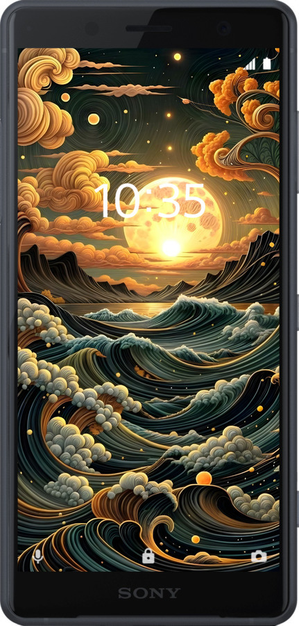 Силиконовый чехол Арт волны для Sony Xperia XZ2 Compact H8324 - 6332u-1381 изображение 