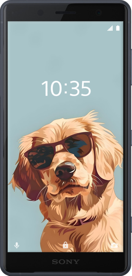 Силиконовый чехол Пес в очках для Sony Xperia XZ2 H8266 - 6381u-1378 изображение 