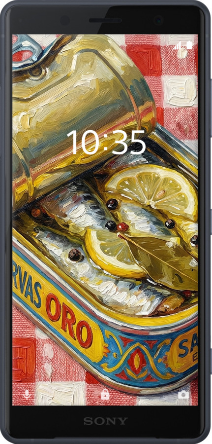 Силиконовый чехол Vintage Sardine Tin Phone для Sony Xperia XZ2 H8266 - 6772u-1378 изображение 