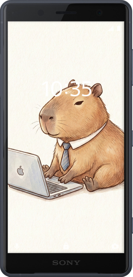 Силіконовий чехол Funny Capybara CEO Working для Sony Xperia XZ2 H8266 - 6777u-1378 изображение 