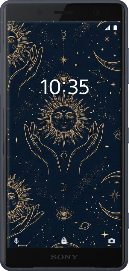 Силиконовый чехол Celestial Harmony: Sun & Moon Gold Mystic Pattern для Sony Xperia XZ2 H8266 - 6778u-1378 изображение 