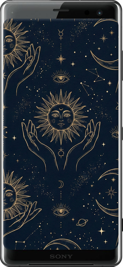 Силиконовый чехол Celestial Harmony: Sun & Moon Gold Mystic Pattern для Sony Xperia XZ3 H9436 - 6778u-1540 изображение 