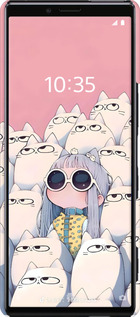 3D пластиковый матовый чехол Малышка с котами для Sony Xperia 1 J9110 - 6295m-1760 изображение 