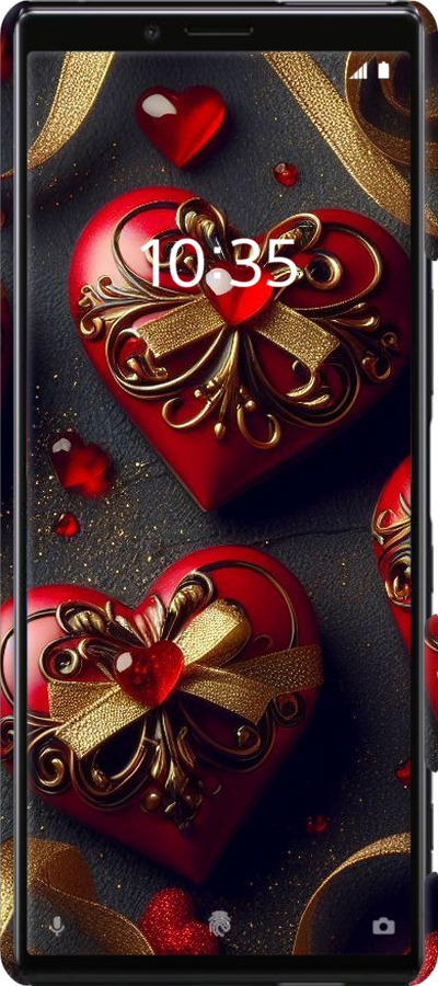 3D пластиковый матовый чехол Сердечки v4 для Sony Xperia 1 J9110 - 5834m-1760 изображение 