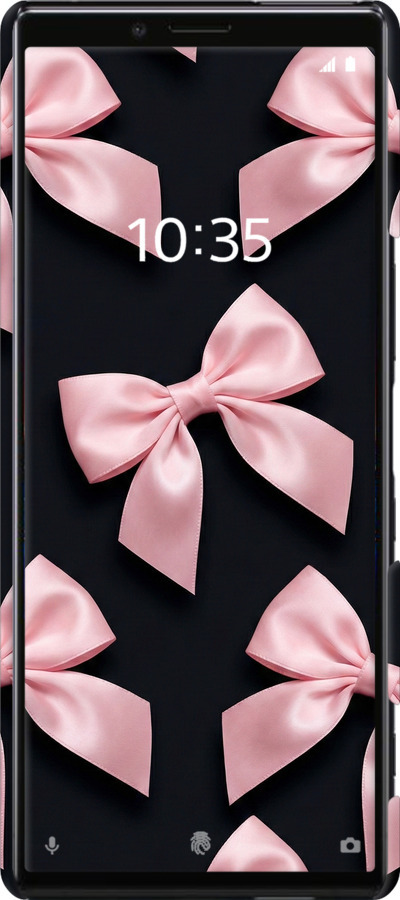 3D пластиковый матовый чехол Coquette Ribbons Dark Coquette для Sony Xperia XZ4 - 6767m-1623 изображение 