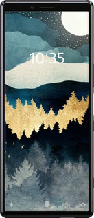 Силиконовый чехол Ночной пейзаж с лесом и горами для Sony Xperia 1 J9110 - 6493u-1760 изображение 