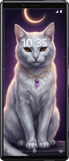 Силіконовий чехол Mystic White Cat Gothic Dark Purple Gold для Sony Xperia 1 J9110 - 6805u-1760 изображение 