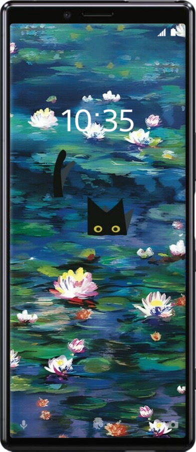 Силиконовый чехол Чехол с изображением водяных лилий Моне и кошек для Sony Xperia XZ4 - 6399u-1623 изображение 