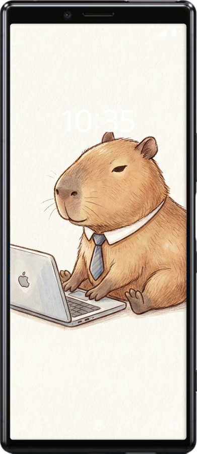 Силиконовый чехол Funny Capybara CEO Working для Sony Xperia 1 J9110 - 6777u-1760 изображение 