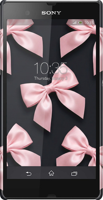 3D пластиковый матовый чехол Coquette Ribbons Dark Coquette для Sony Xperia Z C6602 - 6767m-40 изображение 
